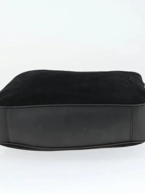 GUCCI Bamboo Hand Bag Patent leather 2 Set Black Auth bs33355 - Picture 14 of 16